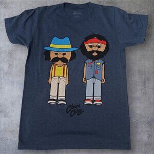 Cheech & Chong Graphic T-Shirt Adult Unisex Blue color Size Small